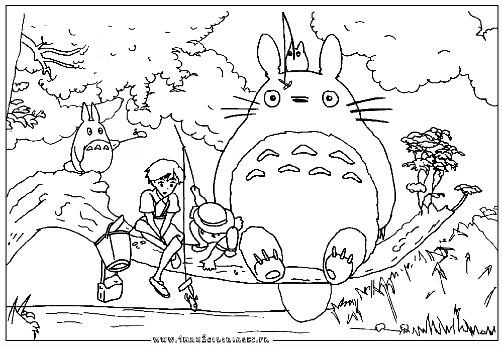 Cute Totoro Coloring Pages