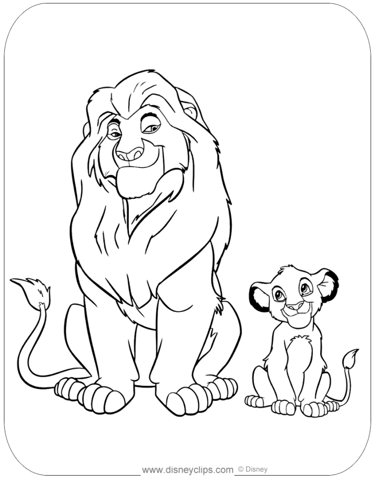 Mufasa And Simba Coloring Pages