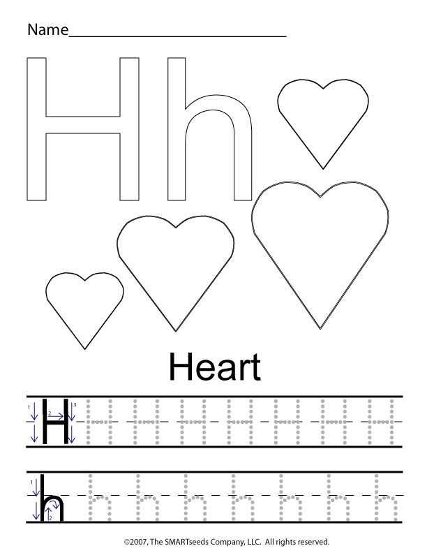 Tracing Letter H Worksheets For Preschool