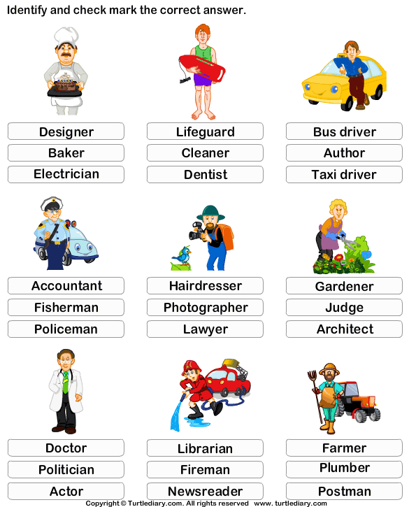 Preschool Jobs Worksheet For Kindergarten