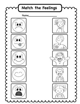 Kindergarten My Feelings Worksheet