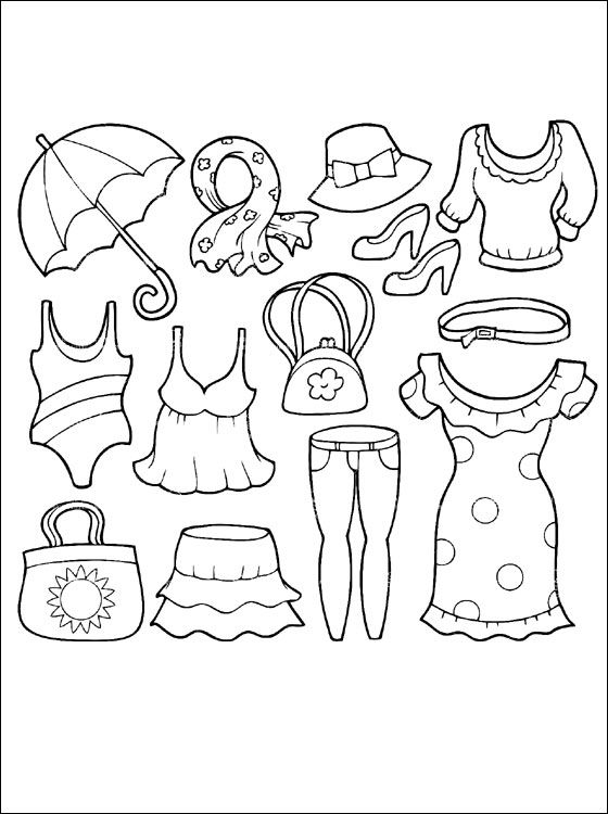 Summer Clothes Coloring Pages