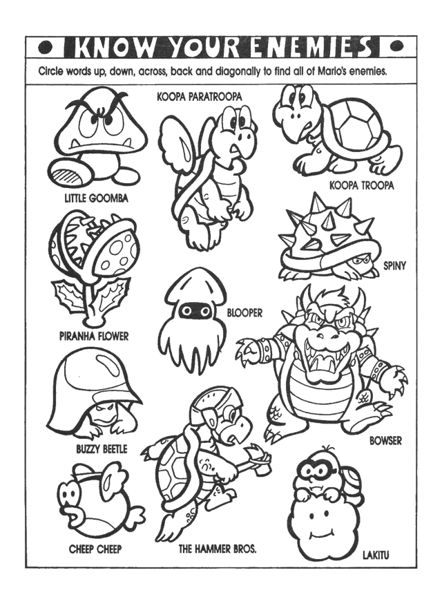 Video Game Nintendo Coloring Pages