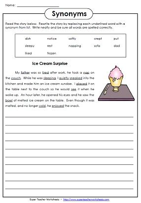 Synonyms And Antonyms Worksheets Pdf For Grade 1