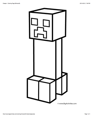 Minecraft Creeper Pictures To Color