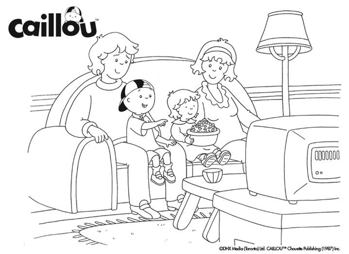 Family Caillou Coloring Pages