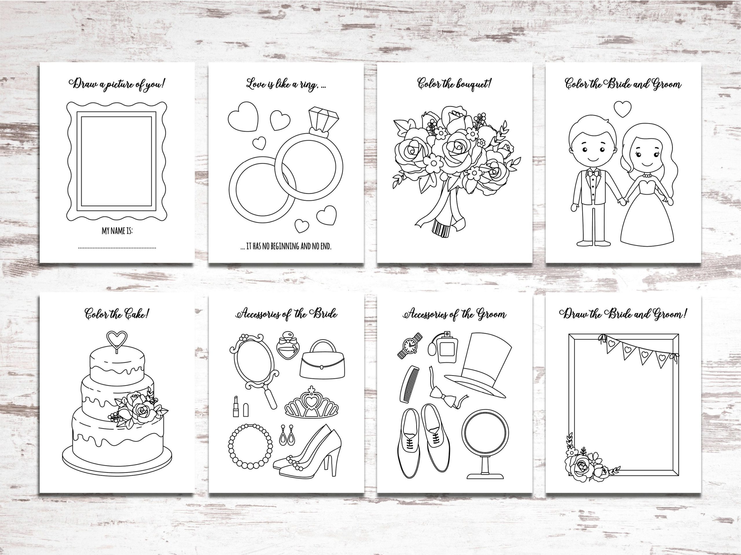Wedding Coloring Book For Kids