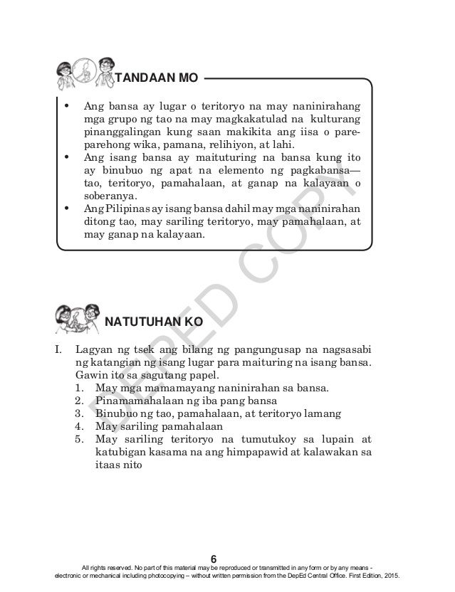 Printable Araling Panlipunan Grade 2 Worksheets