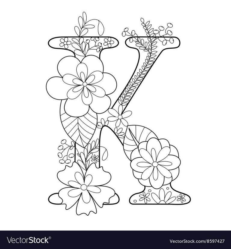 Cute Letter K Coloring Page
