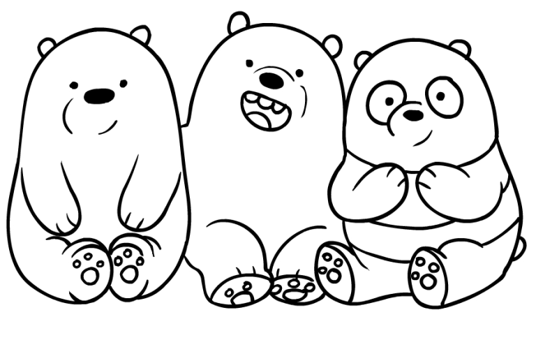 Cute We Bare Bears Coloring Pages