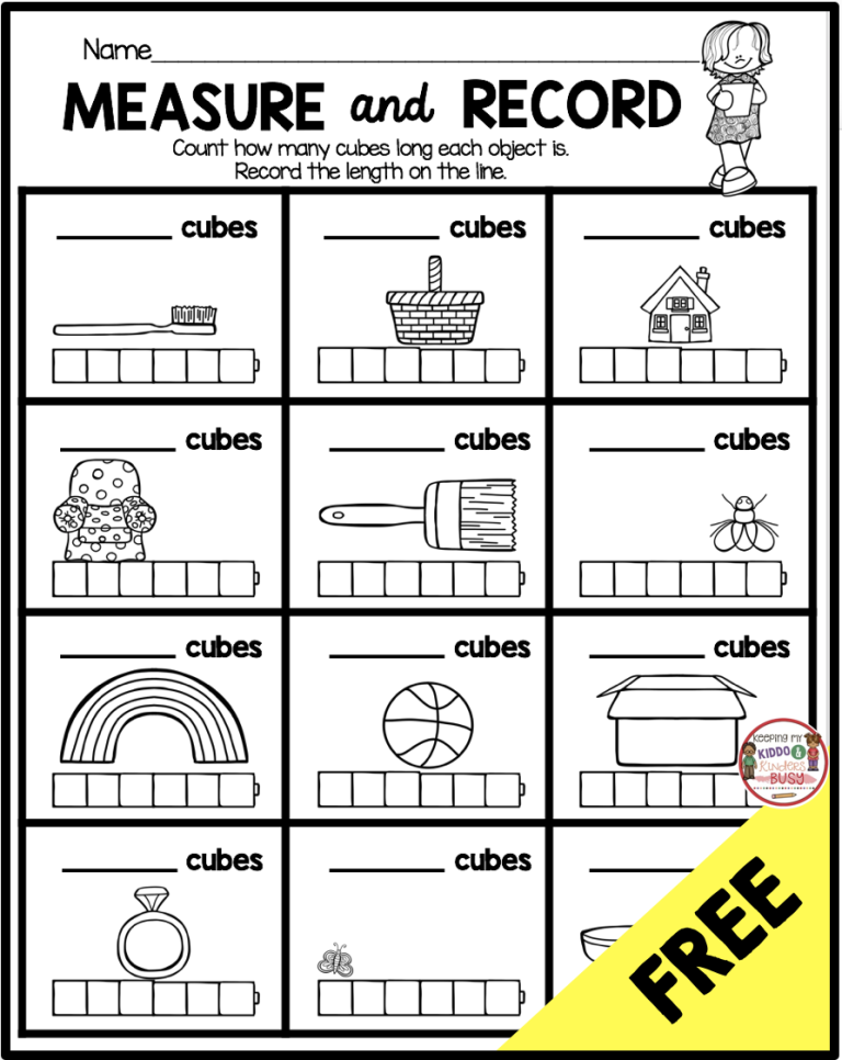 Free Measurement Worksheets Grade 1 Pdf