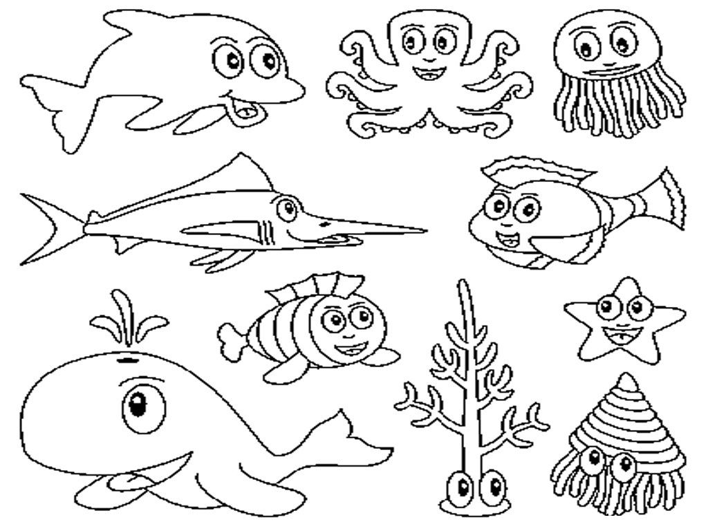Sea Creatures Coloring Pages For Kids
