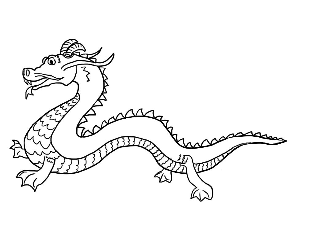 Cute Chinese Dragon Coloring Pages