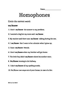 4th Grade Homonyms Worksheets Pdf