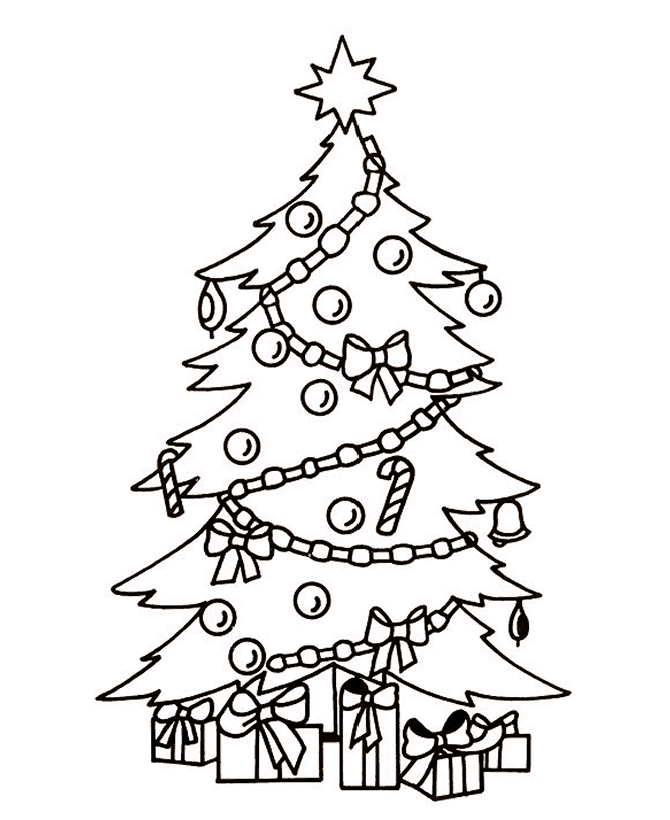 Christmas Tree Clipart Coloring Page