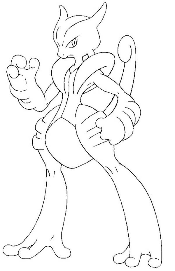 Mega Mewtwo Coloring Page