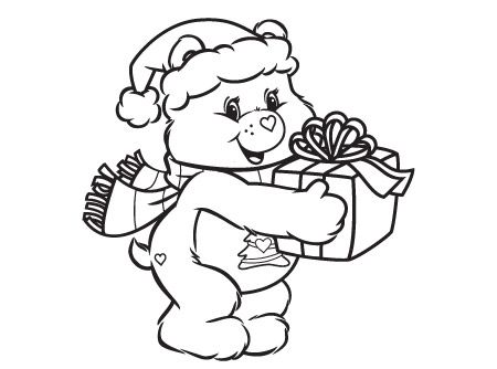 Christmas Cute Teddy Bear Coloring Pages