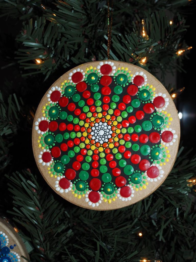 Mandala Dot Painting Christmas Ornaments