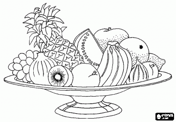 Drawing Fruit Basket Pictures For Colouring