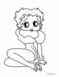 Outline Betty Boop Coloring Pages