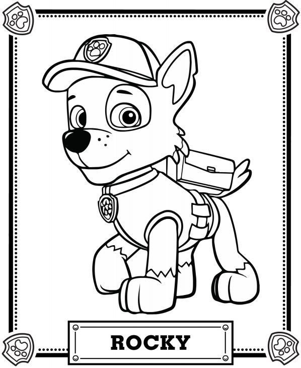 Skye Rocky Paw Patrol Coloring Pages