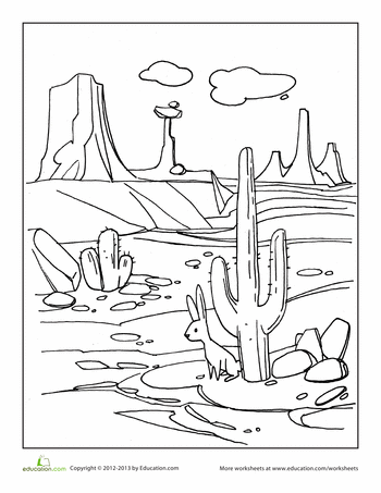 Cactus Desert Coloring Pages