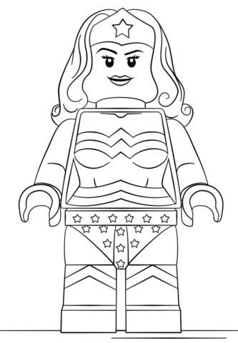 Lego Wonder Woman Colouring Pages