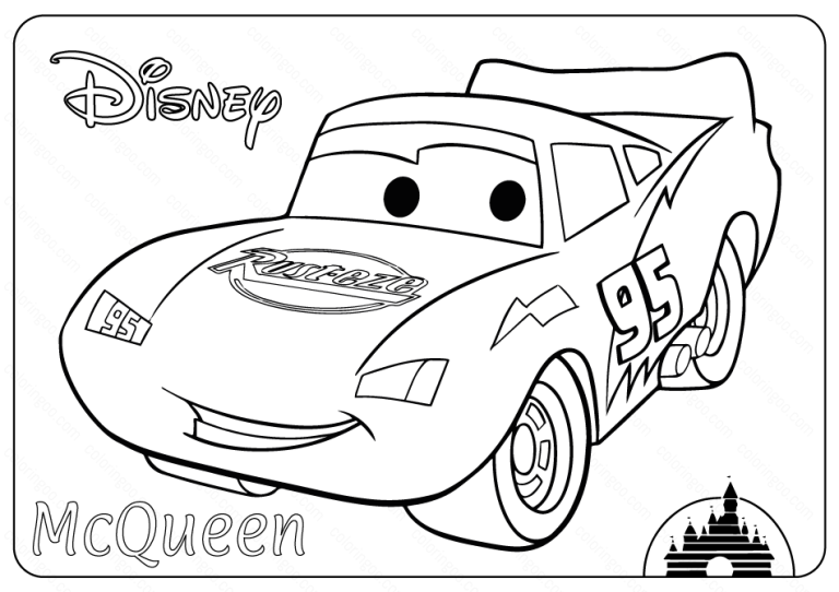Lightning Mcqueen Coloring Page Easy