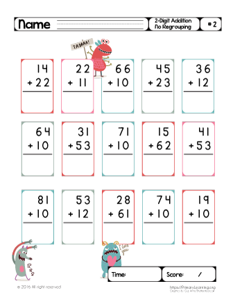 Two Digit Addition And Subtraction Without Regrouping Pdf