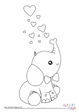 Simple Baby Elephant Coloring Pages