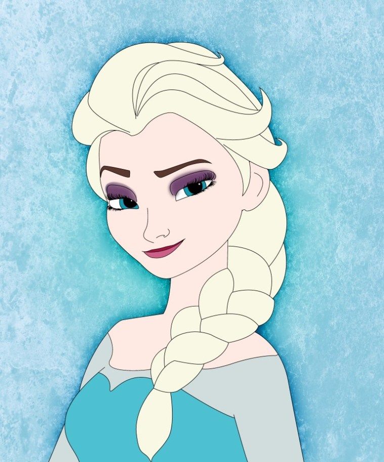 Aesthetic Frozen 2 Coloring Pages Elsa Hair Down