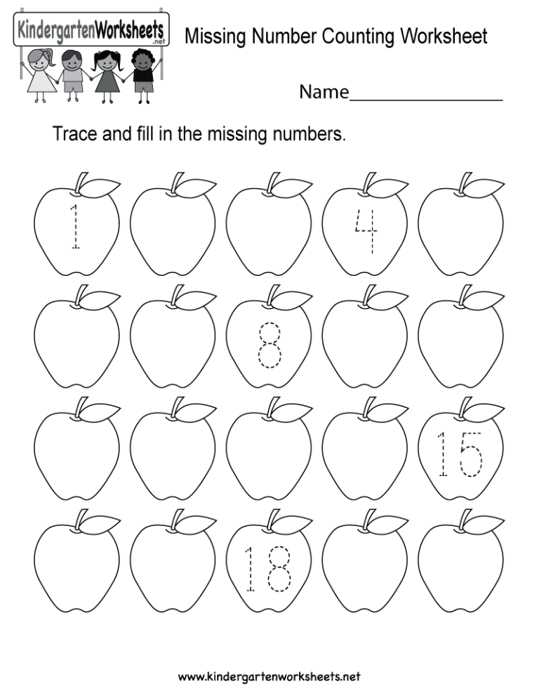 Missing Numbers Worksheets Preschool