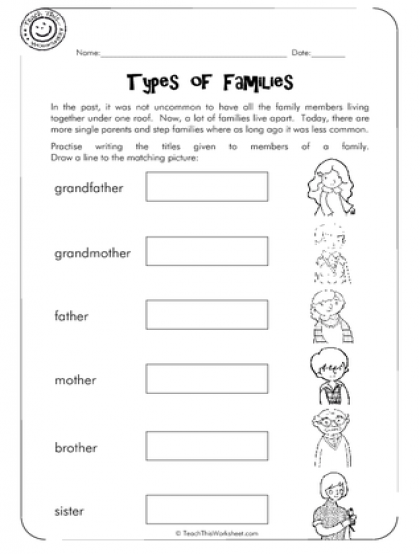 My Family Worksheets For Grade 2 Pdf