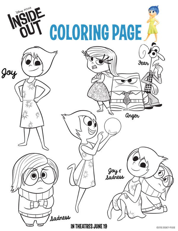 Inside Out Emotions Coloring Pages