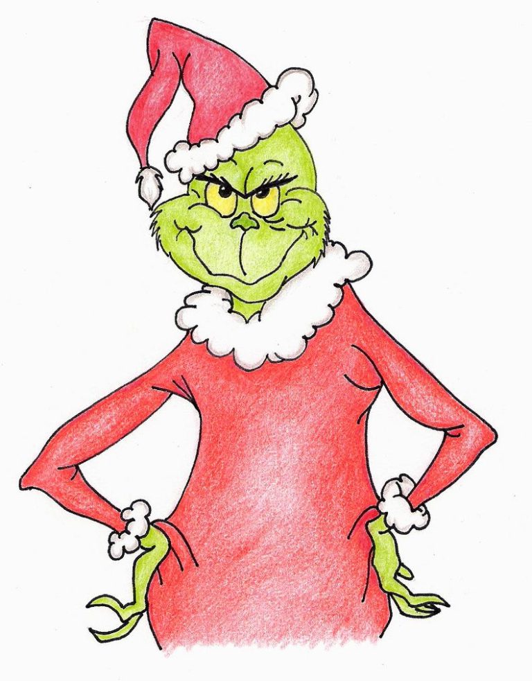 Grinch Cute Christmas Coloring Pages