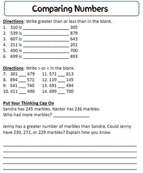 Comparing And Ordering Numbers Worksheets 4th Grade