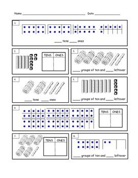 First Grade Bundles Of Tens And Ones Worksheets