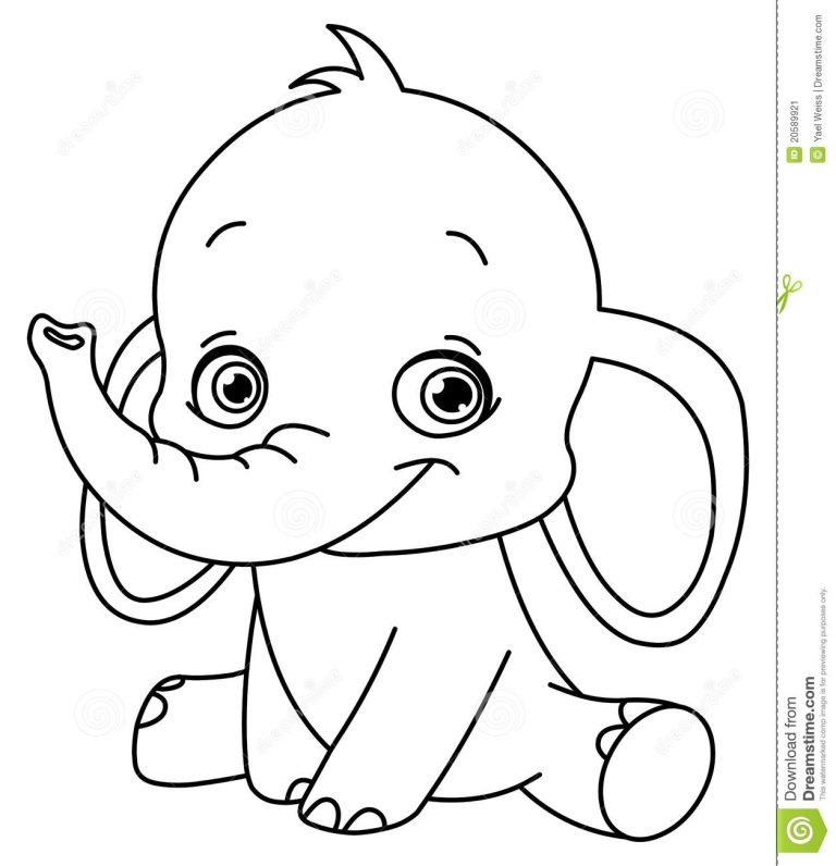 Baby Elephant Coloring Sheet