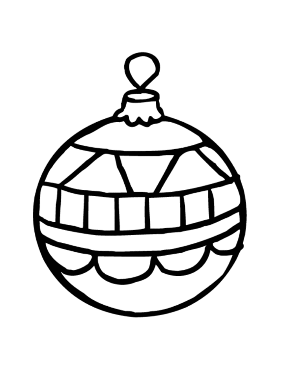 Easy Christmas Ornaments Coloring Pages