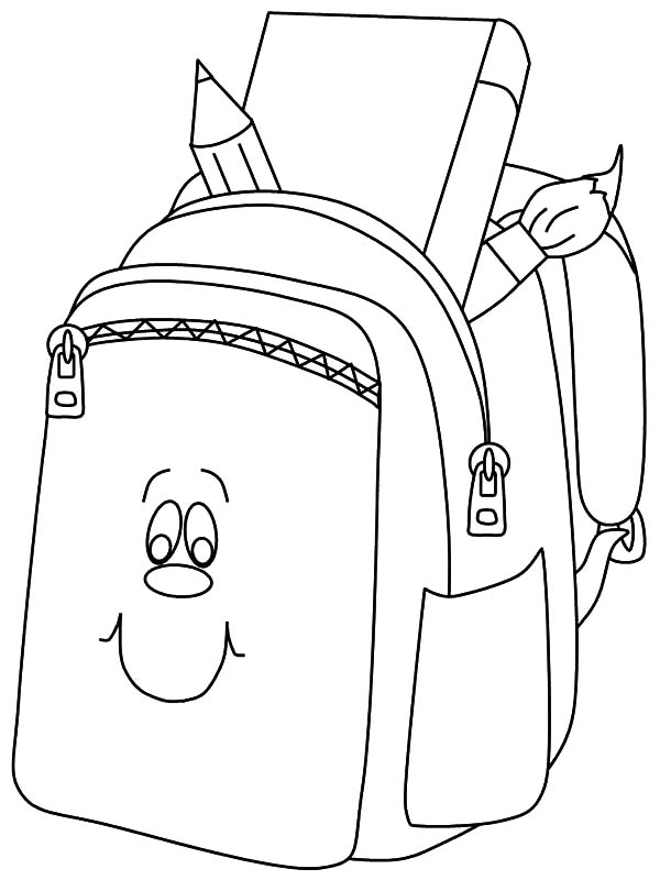Blank Backpack Coloring Page