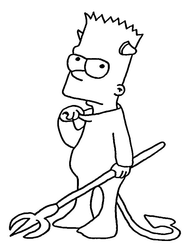 Sad Bart Simpson Coloring Pages