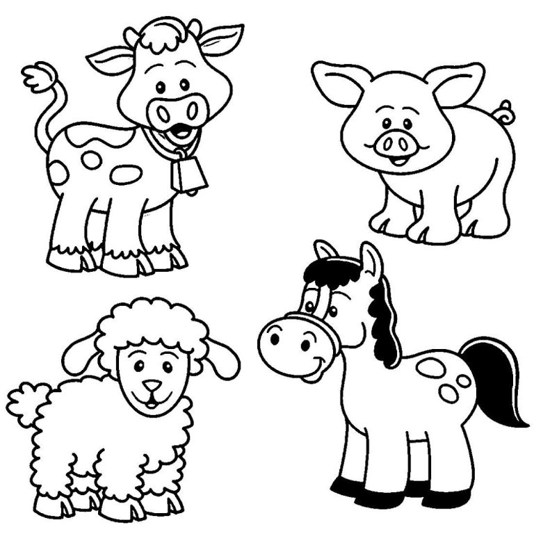 Coloring Farm Animals Worksheets For Kindergarten