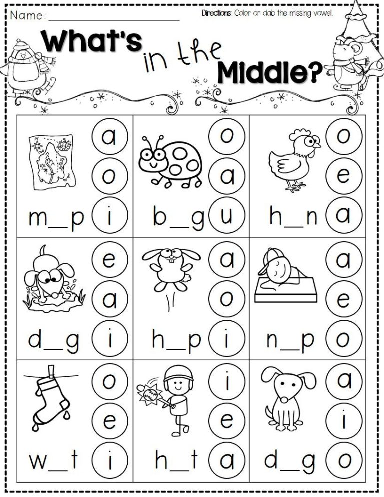 Activity Sheets For Kindergarten In Reading