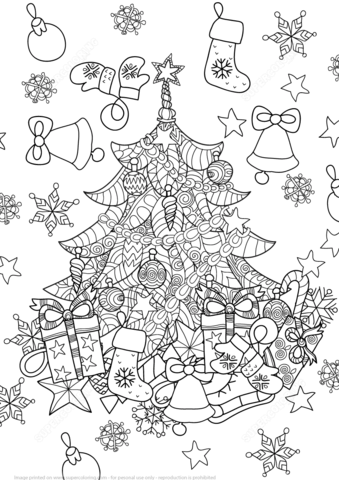 Free Printable Christmas Zentangle Coloring Pages