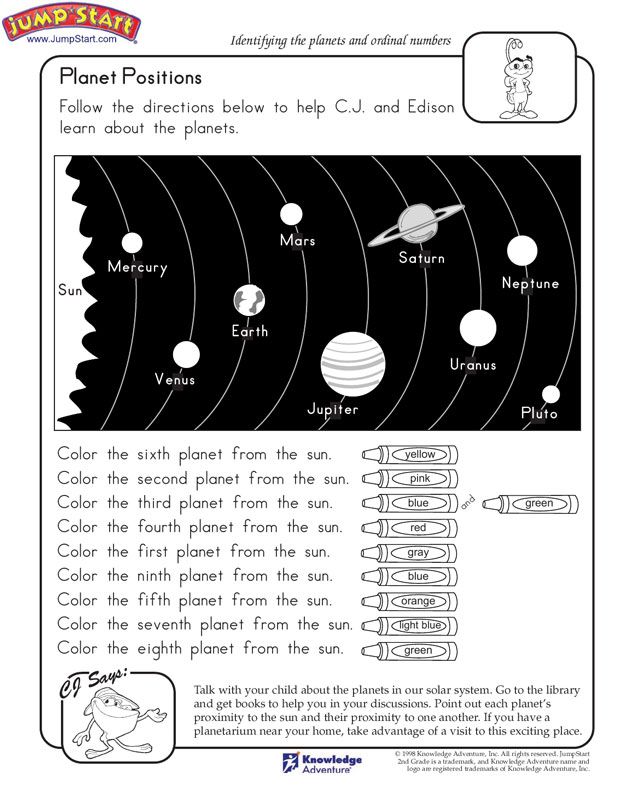 2nd Grade Solar System Worksheets Pdf