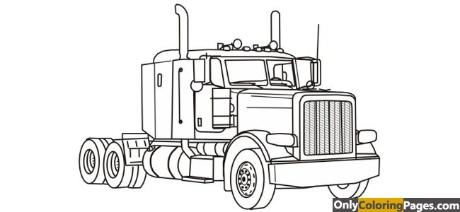 18 Wheeler Semi Truck Coloring Pages