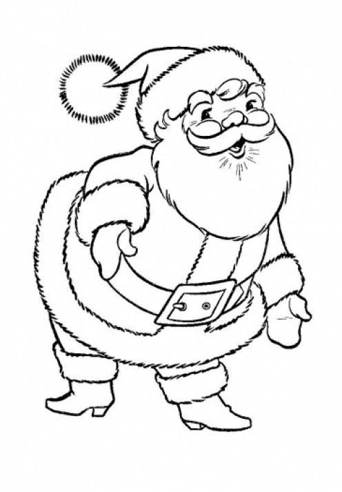 Santa Free Printable Christmas Coloring Pages