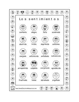Spanish Emotions Worksheet Pdf