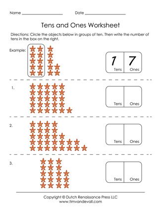 Free Tens And Ones Worksheets First Grade