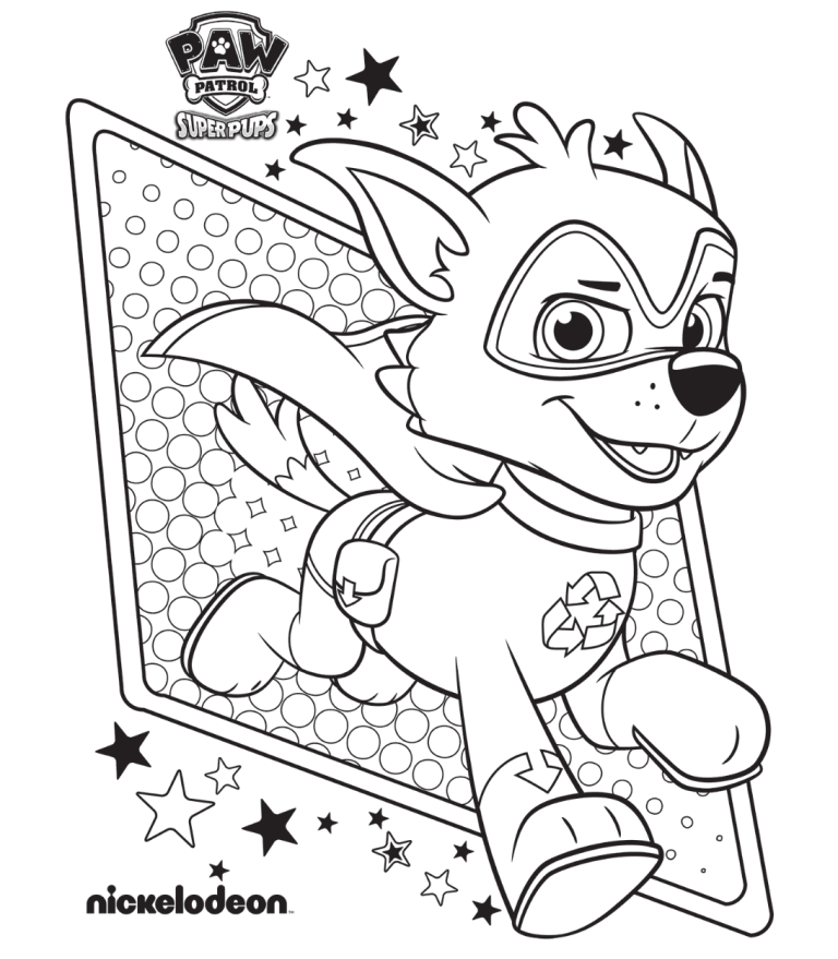Mighty Rocky Paw Patrol Coloring Page